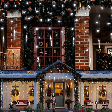 34 ft 366 LED Christmas Decorations 8 Modes 70 Drops Outdoor Christmas Decorations Icicle Lights with Timer Christmas Lights Waterproof Lights for Outside Decor, Porch, Yard